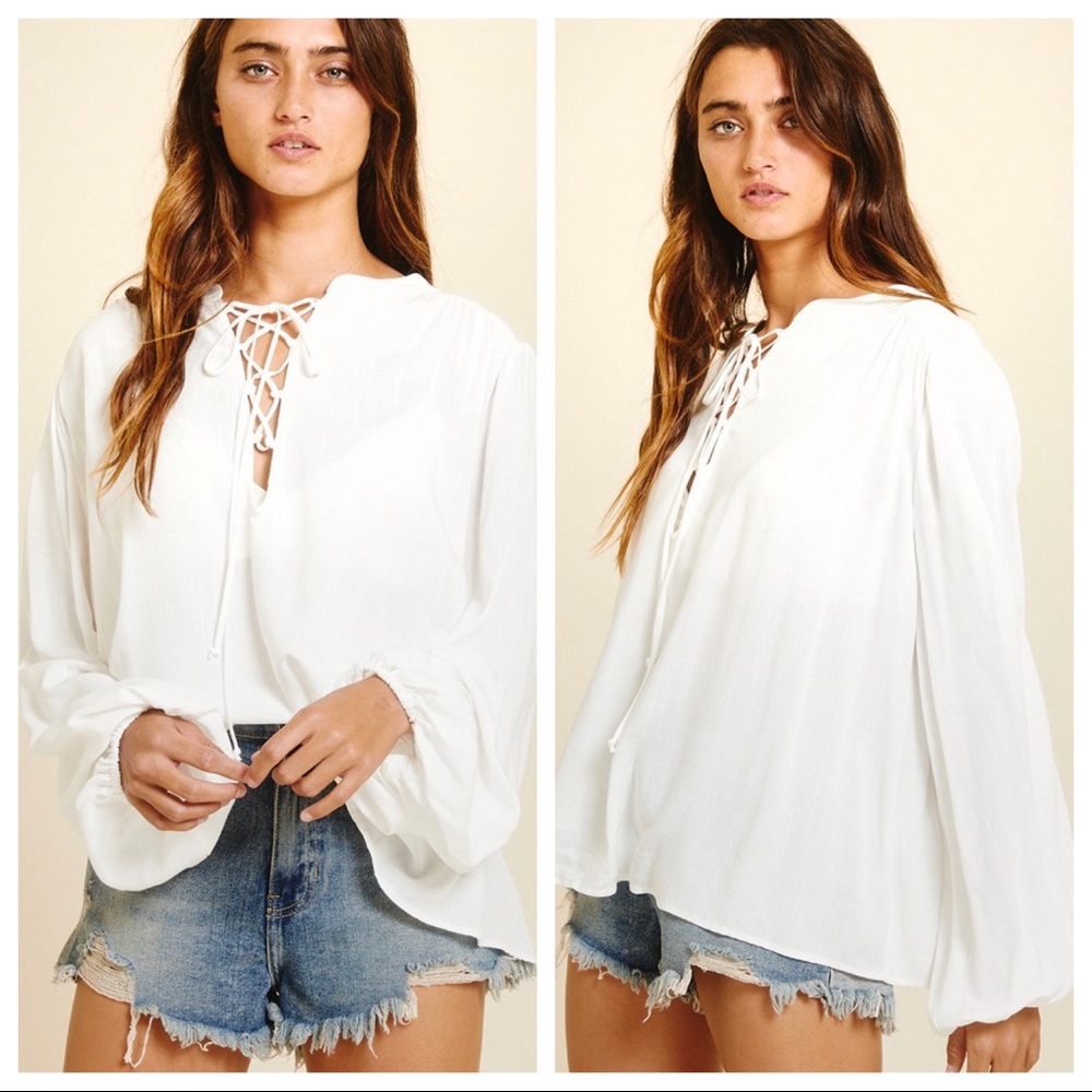 #02 Julie Boho Tie Front Deep V Neck Tunic Top - Picture 5 of 5